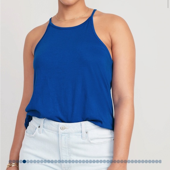 NWT OLD NAVY Relaxed Halter Tank Top Color: Tanzanite - Picture 5 of 7